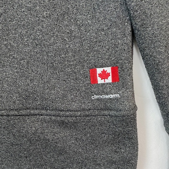 Adidas Dark Gray Hoodie Sweatshirt with Red Canada Design - Picture 10 of 12